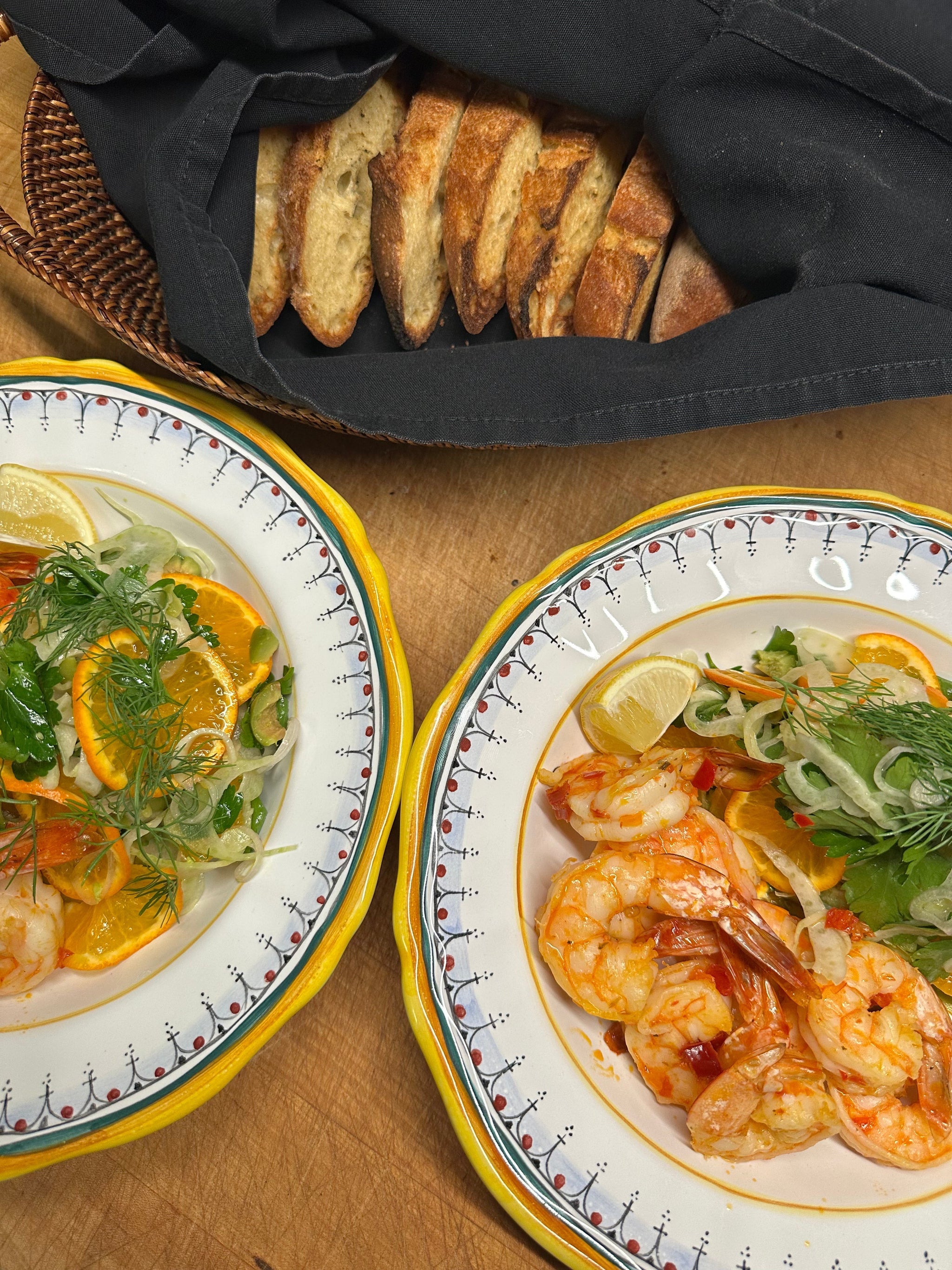 Chef Nicolette's Jumbo Prawns with Mandarin Salad & Calabrian Chili